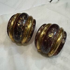 Vintage gold toned Kenneth Jay Lane clip on earrings